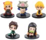 Demon Slayer Action Figure Set of 5 Size 5CM Miniature Toy for Car Dashboard, Decoration, Cake Topper, Office Desk & Study Table Multicolor