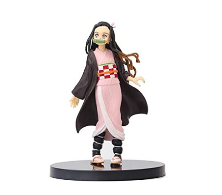 Demon Slayer Nezuko Kamado Kimetsu No Yaiba Action Figure Height 16.2 cm for Car Dashboard, Decoration, Cake, Office Desk & Study Table Toy Multicolor