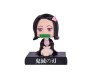 Demon Slayer Nezuko Bobble Head for Car Dashboard with Mobile Holder Action Figure Toys Collectible Bobble Showpiece For Office Desk Table Top Toy For Kids and Adults Multicolor