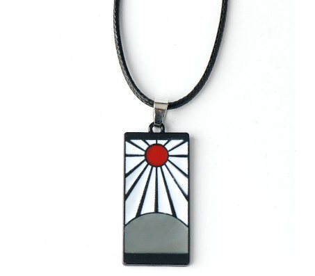 Anime Demon Slayer Tanjiro Hanafuda Pendant Necklace for Men and Women