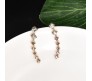 Big Dipper Stud Earring On Ears With 7 Rhinestone Design Ear Crawler on Gold for Girls and Woman
