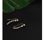 Big Dipper Stud Earring On Ears With 7 Rhinestone Design Ear Crawler on Gold for Girls and Woman