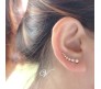 Big Dipper Stud Earring On Ears With 7 Rhinestone Design Ear Crawler on Rose Gold for Girls and Woman