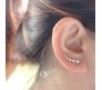 Big Dipper Stud Earring On Ears With 7 Rhinestone Design Ear Crawler on Rose Gold for Girls and Woman