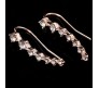 Big Dipper Stud Earring On Ears With 7 Rhinestone Design Ear Crawler on Rose Gold for Girls and Woman