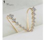 Big Dipper Stud Earring On Ears With 7 Rhinestone Design Ear Crawler on Rose Gold for Girls and Woman