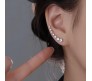 Big Dipper Stud Earring On Ears With 7 Rhinestone Design Ear Crawler on Silver for Girls and Woman
