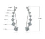 Big Dipper Stud Earring On Ears With 7 Rhinestone Design Ear Crawler on Silver for Girls and Woman