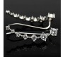 Big Dipper Stud Earring On Ears With 7 Rhinestone Design Ear Crawler on Silver for Girls and Woman