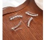 Big Dipper Stud Earring On Ears With 7 Rhinestone Design Ear Crawler on Silver for Girls and Woman