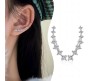 Big Dipper Stud Earring On Ears With 7 Rhinestone Design Ear Crawler on Silver for Girls and Woman
