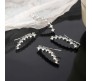 Big Dipper Stud Earring On Ears With 7 Rhinestone Design Ear Crawler on Silver for Girls and Woman