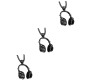 DJ Headphone Music Lover Black Stainless Steel Pendant Hip Hop with 24inch Round Box Long Thick Chain Necklace Gift for Men & Boys