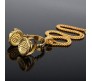 DJ Headphone Music Lover Gold Stainless Steel Pendant Hip Hop with 24inch Round Box Long Thick Chain Necklace Gift for Men & Boys