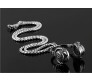 DJ Headphone Music Lover Silver Stainless Steel Pendant Hip Hop with 24inch Round Box Long Thick Chain Necklace Gift for Men & Boys
