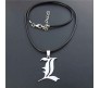 Death Note Anime Yagami Flat L Pendant Necklace Cosplay Fashion Jewellery