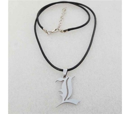 Death Note Anime Yagami Flat L Pendant Necklace Cosplay Fashion Jewellery