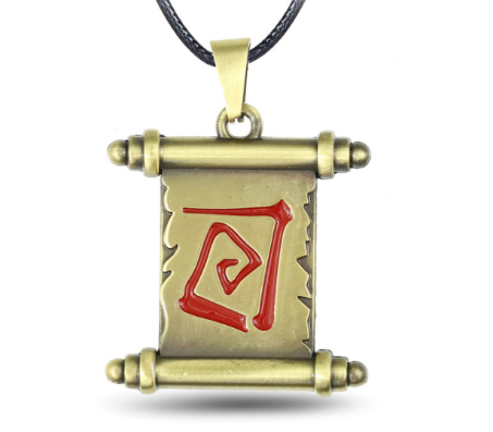 Dota Game Symbol for Gamers Scroll Pendant Necklace Fashion Jewellery Accessory for Men and Women