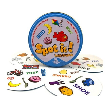 Dobble Basic English Words Style Spot It ! Sequence Forming Matching Game | Find It Family Card Game for Kids and Adults 