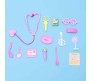 Pink Doctor Play Set with Foldable Suitcase Compact Medical Accessories Dr Pretend Play Game Learning Toy Kit for 3 + Year Kids, Boys and Girls