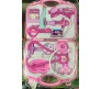 Pink Doctor Play Set with Foldable Suitcase Compact Medical Accessories Dr Pretend Play Game Learning Toy Kit for 3 + Year Kids, Boys and Girls