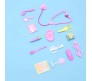 Pink Doctor Play Set with Foldable Suitcase Compact Medical Accessories Dr Pretend Play Game Learning Toy Kit for 3 + Year Kids, Boys and Girls