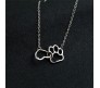 Pet Dog / Cat Lovers Paw With Heart Pendant Necklace Animal Lover Gift Jewelry for Girls and Women Silver