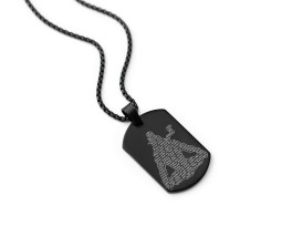 Lord Shiva 12 Jyotilingas Shiv Locket Pendant Black Stainless Steel Necklace Chain Micro-carved Dog Tag for Boys and Men