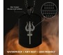 Lord Shiva Trishool Trident Shiv Locket Pendant Black Stainless Steel Necklace Chain Micro-carved Dog Tag for Boys and Men Lord Shiva Trishool Trident Shiv Locket Pendant Black Stainless Steel Necklace Chain Micro-carved Dog Tag for Boys and Men