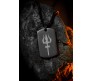 Lord Shiva Trishool Trident Shiv Locket Pendant Black Stainless Steel Necklace Chain Micro-carved Dog Tag for Boys and Men Lord Shiva Trishool Trident Shiv Locket Pendant Black Stainless Steel Necklace Chain Micro-carved Dog Tag for Boys and Men