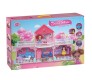 Big Size Large 137 Pcs Mansion Pink Doll House 2.5 Feet x 1.5 Feet x 1 Feet with 2 Dolls and All Doll House Furniture and Accessory for Girls Multicolor