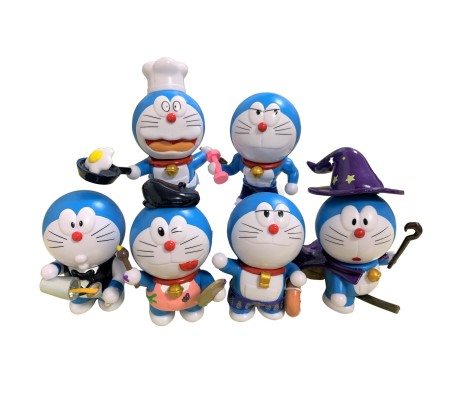 Set of 6 Doraemon Action Figure Set Cake Topper Showpiece Table Gift Toy