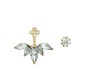 Double Side Dual Leaf Design Gold Plated Stud Earring for Girls and Women