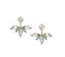 Double Side Dual Leaf Design Gold Plated Stud Earring for Girls and Women