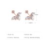 Double Side Dual Leaf Design 2 Sided Rose Gold Plated Stud Earring for Girls and Women