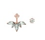 Double Side Dual Leaf Design 2 Sided Rose Gold Plated Stud Earring for Girls and Women