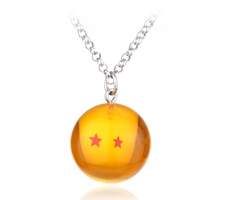 1 Pcs New Anime Dragon Z Ball 2 Stars Goku Pendant Necklace Gift Set for Boys and Men