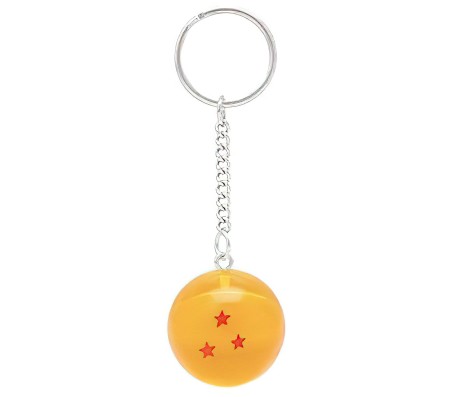 1 Pcs New Anime Dragon Z Ball 3 Stars Goku Keychain Keyring Gift Key Chain for Boys and Men