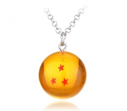 1 Pcs New Anime Dragon Z Ball 3 Stars Goku Pendant Necklace Gift Set for Boys and Men