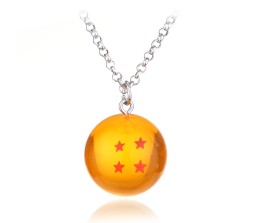 1 Pcs New Anime Dragon Z Ball 4 Stars Goku Pendant Necklace Gift Set for Boys and Men