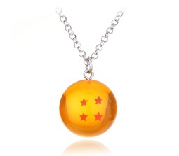 1 Pcs New Anime Dragon Z Ball 4 Stars Goku Pendant Necklace Gift Set for Boys and Men