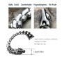 Dragon Scale GOT 12mm Silver Plated Bracelet with Hook Buckle Totem Vintage Heavy Weight 21cm Retro Style Mens Bracelet