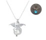 Luminous Glowing Dragon Necklace Vintage Gothic Pendant Necklace Glow in Dark GID Blue Animal Jewelry for Men Women