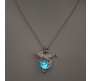 Luminous Glowing Dragon Necklace Vintage Gothic Pendant Necklace Glow in Dark GID Blue Animal Jewelry for Men Women