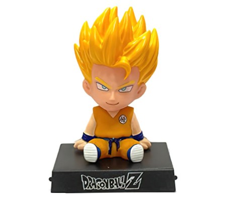 Gotenks Dragon Ball Z Bobble Head for Car Dashboard with Mobile Holder Action Figure Toys Collectible Bobblehead Showpiece For Office Desk Table Top Toy For Kids and Adults Multicolor