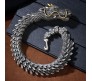 Dragon Scale GOT 12" mm Copper Bracelet with Hook Buckle Totem Silver Vintage Heavy Weight Retro Style Mens Bracelet 20cm
