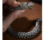 Dragon Scale GOT 12" mm Copper Bracelet with Hook Buckle Totem Silver Vintage Heavy Weight Retro Style Mens Bracelet 20cm