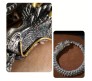 Dragon Scale GOT 12" mm Copper Bracelet with Hook Buckle Totem Silver Vintage Heavy Weight Retro Style Mens Bracelet 22cm