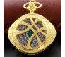 Doctor Strange Eye of Agamotto Gold Pocket Watch Superhero Antique Vintage Classic Retro Metal Keychain Key Chain for Car Bikes Key Ring