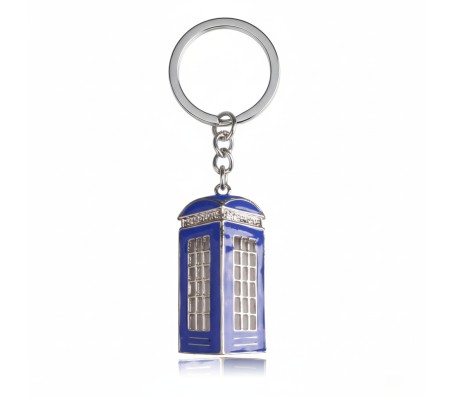 Doctor Who Tardis Die Cast Police Booth Box Blue 3D Metal Keychain Key Chain Gift Fans for Men Women Kids Car Bike Key Ring